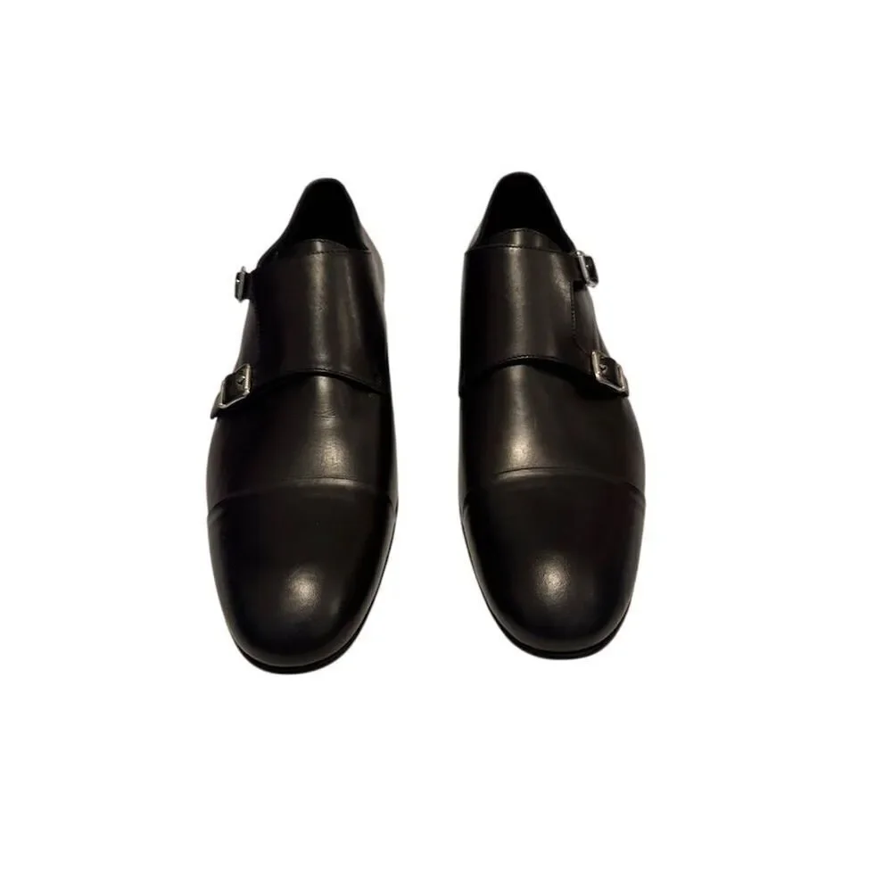 Massimo Matteo Men's Black Double Monk Strap Dress Shoes Size 13 M